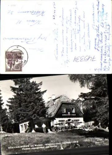 745334 Foto AK Mönichkirchen a. Wechsel Schwaig Pension Alpengasthof zum Enzian