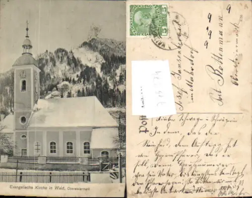 745374 tolle AK Evangelische Kirche in Wald b. Kallwang