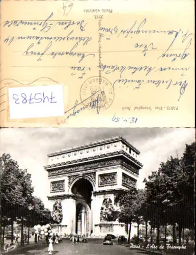 745783 Foto AK Paris The Triumphal Arch L Arc de Triomphe Frau m. Luftballons France