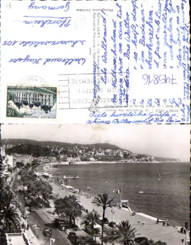 745816 Foto AK Nice Nizza La Promenade des Anglais Strand Küste France