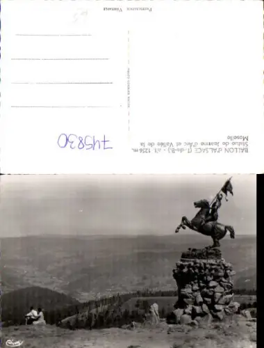 745830 Foto AK Ballon d Alsace Statue de Jeanne d Arc et Vallee de la Moselle Sewen France
