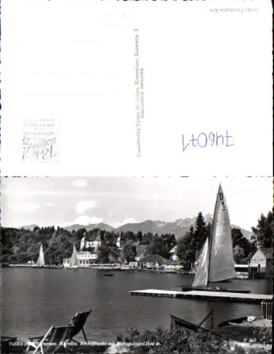 746071 Foto AK Velden a. Wörthersee Schlossbucht m. Mittagskogel Segelboote Segeln