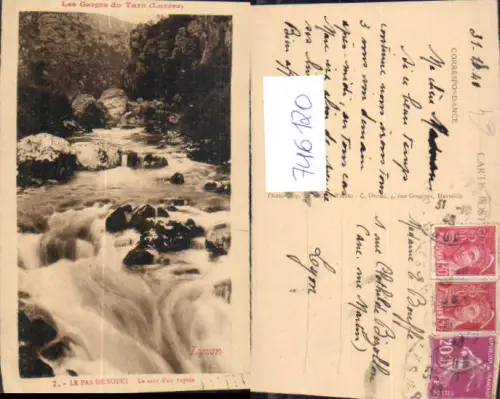 746120 Les Gorges du Tarn Lozere Le Pas de Souci Le saut d un rapide Lyrzon France
