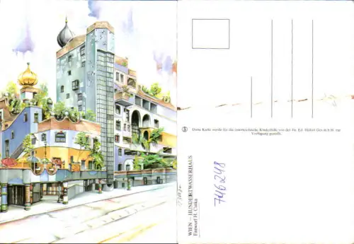 746248 Künstler AK H. Cutka Wien Vienna Hundertwasserhaus Kunstvolle Fassade