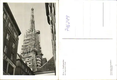 746249 Wien Vienna Stephansdom Der eingerüstete Turm pub F. Hubmann