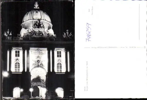 746259 Foto Repro Wien Vienna Burgtor v. Michaelerplatz b. Nacht