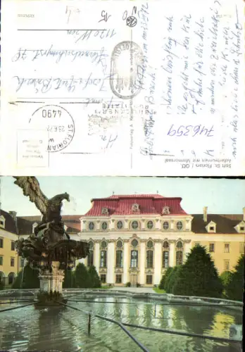 746359 Stift St Florian b. Linz Adlerbrunnen m. Marmorsaal Brunnen