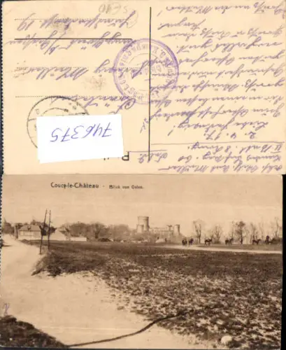 746375 Coucy-le-Chateau von Osten France WW1 FP Stempel Landw. Inf. Regt. 8 Kompanie