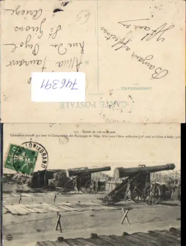 746391 Canon Kanonen Stempel Mourmelon-le-Grand France Geschütz Waffen