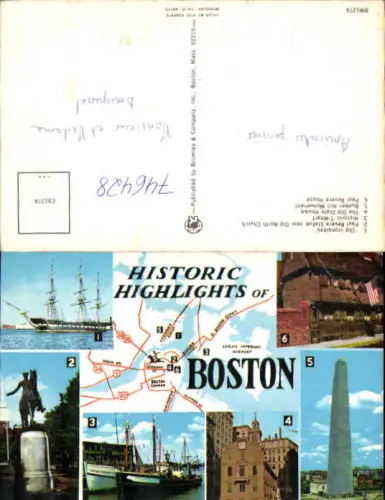 746428 Mehrbild AK Historic Highlights of Boston Massachusetts USA