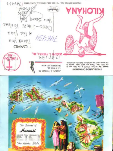 746434 Lagekarte The Islands of Hawai Aloha State Honolulu USA