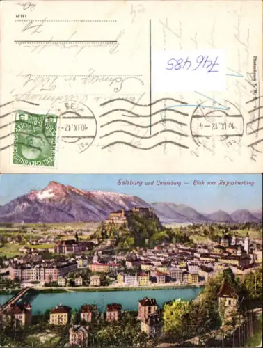 746485 Salzburg und Untersberg Blick vom Kapuzinerberg Gelaufen n. Schwaz Tirol
