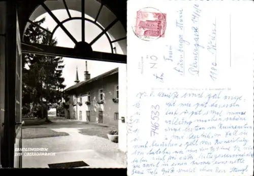746533 Foto AK Oberrohrbach Leobendorf Erholungsheim Eingang Hof