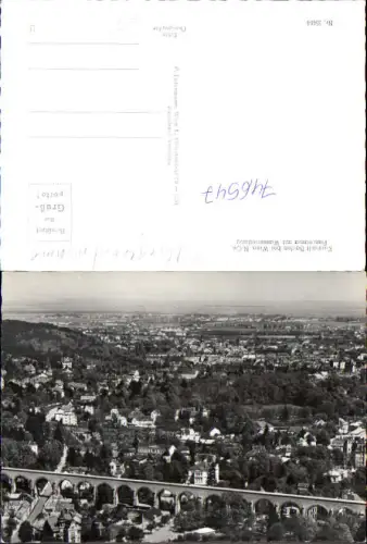 746547 Fliegeraufnahme Baden b. Wien Panorama mit Wasserleitung Viadukt