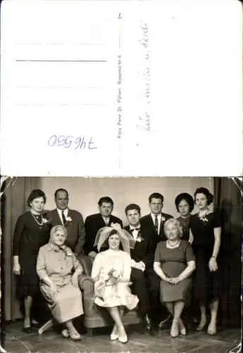 746550 Foto St Pölten Rossmarkt Hochzeit Gruppenbild Brautpaar m. Familie pub Foto Penz