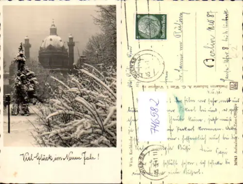 746582 Foto AK Wien Vienna Karlskirche im Winter 1941