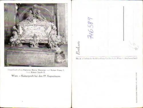 746589 Wien Vienna Kaisergruft Sarkophag Kaiserin Maria Theresiea u. Kaiser Franz I Monarchie