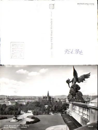 746736 Foto AK Wien Vienna Blick v. d. Neuen Burg geg. Parlament u. Rathaus