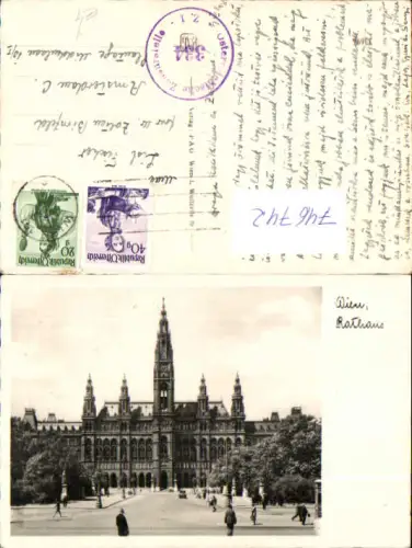 746742 Foto AK Wien Vienna Rathaus Stempel Österr. Zensurstelle 334