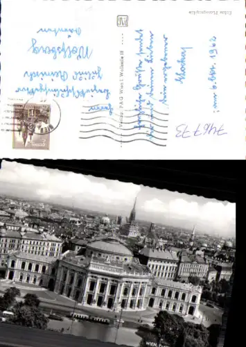 746773 Foto AK Wien Vienna Panorama mit Burgtheater Ring Straßenbahn