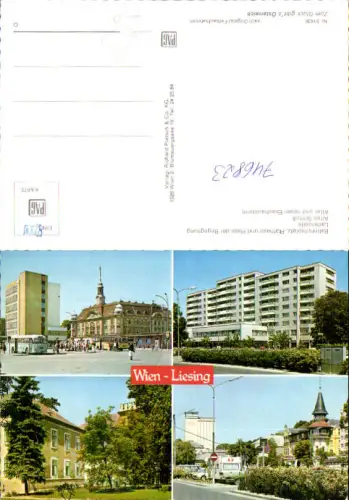 746823 Mehrbild AK Wien Vienna Liesing Bahnhofsplatz Bus Rathaus Ladenzeile Altes Schloss