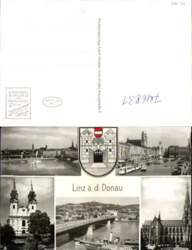 746831 Mehrbild Foto AK Linz a. d. Donau Hauptplatz Schiffe Dampfer Pöstlingberg
