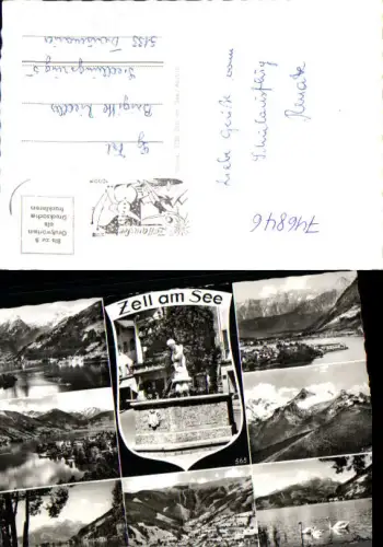 746846 Mehrbild Foto AK Zell a. See Brunnen Schwäne Ufer