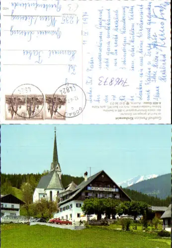 746873 Gosau Gasthof Pension Kirchenwirt Kirche VW Käfer