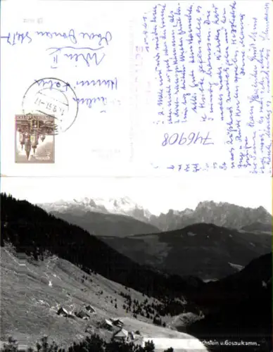 746908 Foto AK Rußbach am Pass Gschütt Rinnbergalm geg. Dachstein u. Gosaukamm