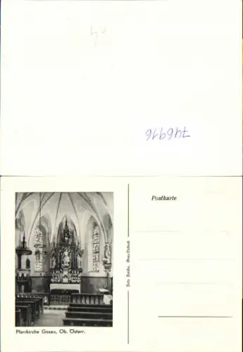 746916 Postkarte Gosau Pfarrkirche Inneres