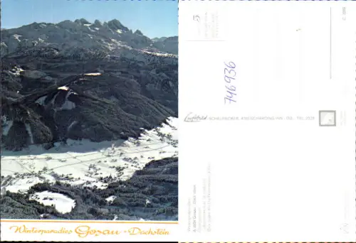 746936 Gosau Dachstein Luftbild Gosautal m. Dachsteinmassiv im Winter