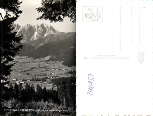 746937 Foto AK Gosau mit Donnerkogel Baum i. Vordergrund