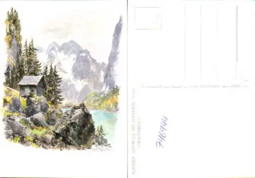746944 Schöne Künstlerkarte Hans Hofmann Vorderer Gosausee Dachstein Gosau