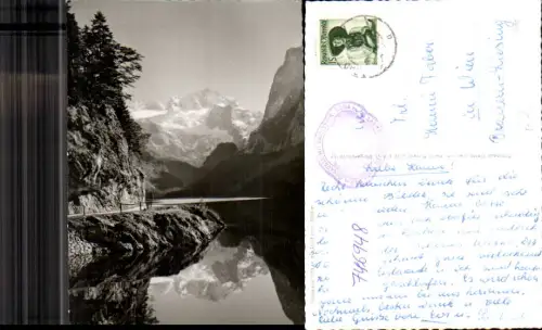746948 Foto AK Gosau Gosausee m. Dachstein Weg a. Ufer