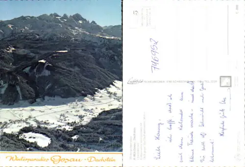 746952 Gosau Dachstein Luftbild Gosautal m. Dachsteinmassiv im Winter