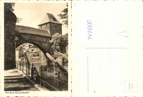 747000 Foto AK Nürnberg Pegnitz Brücke Maxbrücke