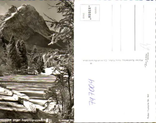 747004 Foto AK Garmisch-Partenkirchen Riessersee Rießersee geg. Zugspitzgruppe im Winter
