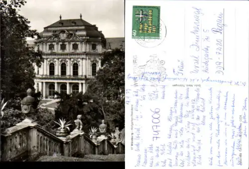 747006 Foto AK Würzburg Hofgarten Residenz Stiege i. Vordergrund