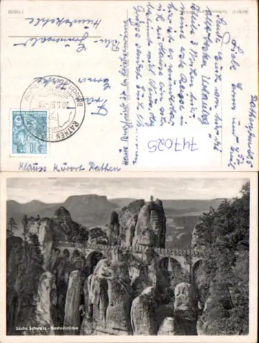 747025 Sächsische Schweiz Basteibrücke Lohmen Rathen Bastei