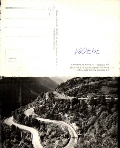 747081 Foto AK Route de Saint-Claude a la Faucille par Mijoux Les Lacets de Septmoncel France
