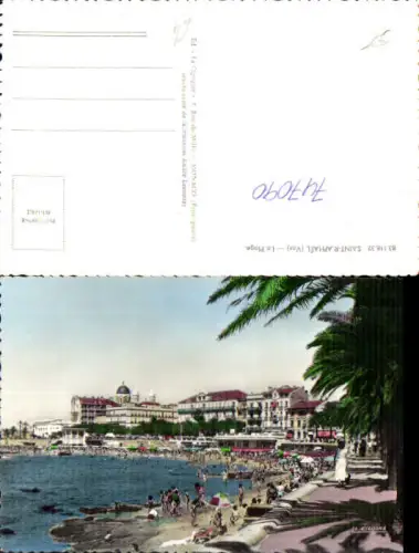 747090 Foto AK Saint-Raphael Var La Plage Strand Strandleben Palme France