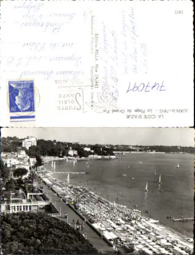 747091 Foto AK La Cote d Azur Juan-les-Pins La Plage du Grand Pin Strand France