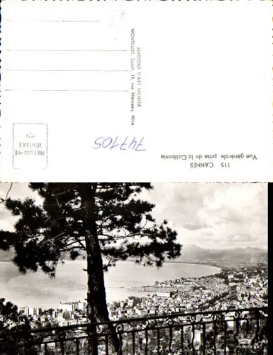 747105 Foto AK Cannes Vue generale prise de la Californie France