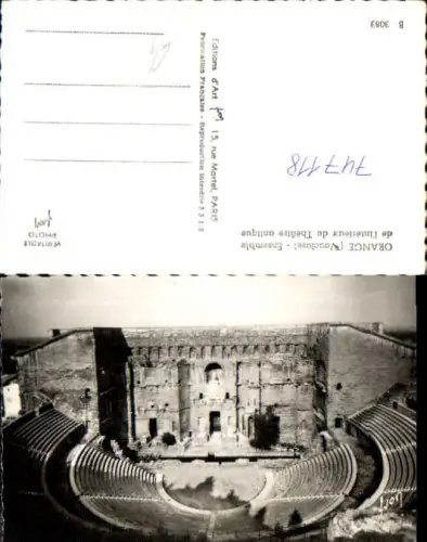 747118 Foto AK Orange Vaucluse Ensemble de l interieur du Theatre antique France