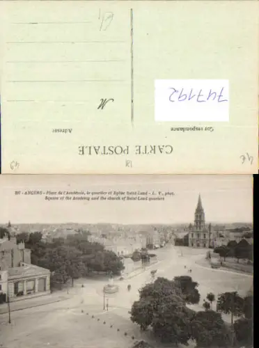 747192 Angers Place de l Academie le quartier et Eglise Saint-Land France