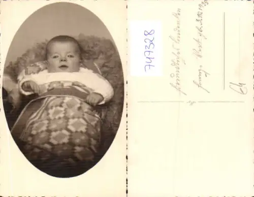 747328 Foto AK Kleinkind Baby Portrait Franzi 1935 Passepartout