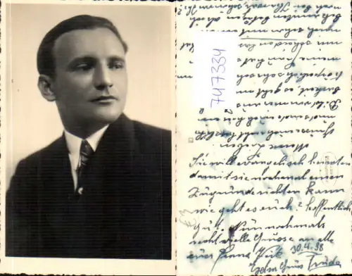 747334 Foto AK Mann Anzug Portrait 1938
