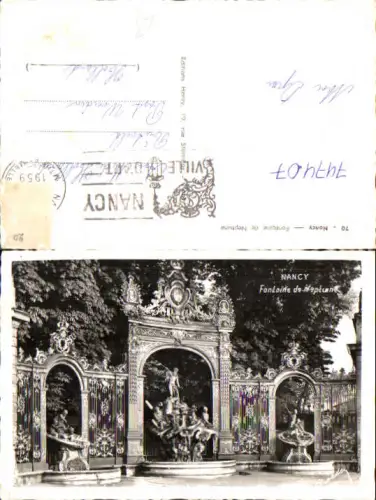 747407 Foto AK Nancy Fontaine de Neptune Brunnen France