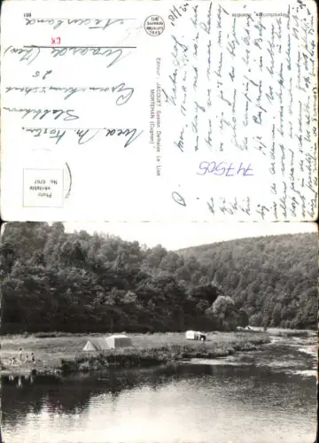 747505 Foto AK Cugnon Bertrix Le Semois Zelten Camping Ufer Belgium