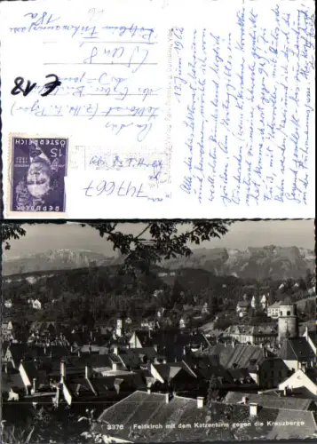 747667 Feldkirch mit dem Katzenturm geg. d. Kreuzberge Foto Rhomberg 3376